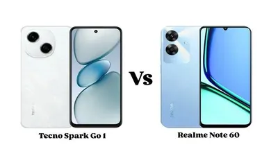 Smarthphone Realme Note 60 dan Tecno Spark Go 1 merupakan 2 ponsel kece dari berbagai jenis dan tipe ponsel rilisan tahun 2024 
