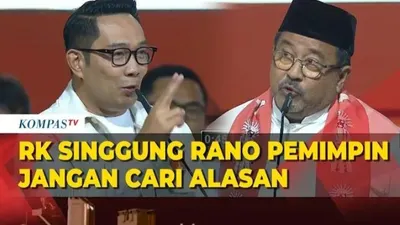 Ridwan Kamil bertanya kepada Rano Karno terkait track record selama menjabat sebagai Wakil Gubernur dan Gubernur Banten tahun 2012-2015.