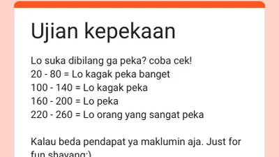 Link ujian kepekaan.