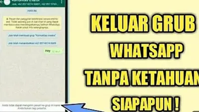 Keluar dari grup WhatsApp (WA) tanpa ketahuan admin dan anggota lain.