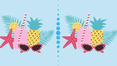 Ilustrasi tes penglihatan temukan 5 perbedaan dalam waktu 20 detik