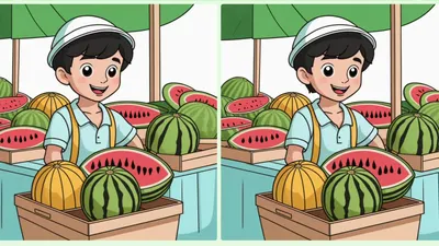 Tes IQ: Yuk Asah Kemampuan Penglihatan dengan Temukan 3 Perbedaan di Gambar Penjual Semangka