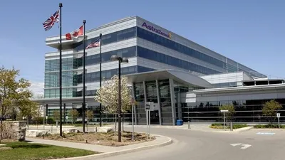 Ilustrasi Kantor AstraZeneca di Kanada. Kemenkes RI Sampaikan tidak ada trombosis akibat efek samping langka penggunaan AstraZeneca di Indonesia.