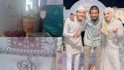 Souvernir pernikahan Gilga Sahid dan Happy Asmara yang jadi sorotan.