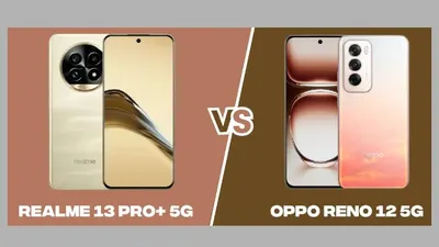 Oppo Reno 12 5G dan Realme 13 Pro Plus, dengan detail yang mencakup desain, kamera, performa, dan fitur AI.