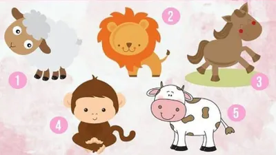 Pada gambar ini ada 5 gambar hewan, sapi, monyet, singa, kuda hingga kuda. Kamu akan diminta untuk memilih satu yang cocok denganmu.