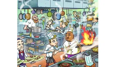 Perhatikan dengan baik seluruh dapur yang ada, dengan begitu kamu akan menemukan sebuah jam yang tersembunyi.