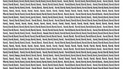 Perhatikan kumpulan kata berikut ini, terdapat banyak sekali kata ford berwarna hitam yang memenuhi seluruh area.