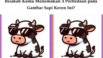 Tes IQ: Cari Teka-teki yang Menantang? Coba Temukan 3 Perbedaan pada Gambar Sapi Memakai Kacamata Ini, Uji Keterampilan Observasimu