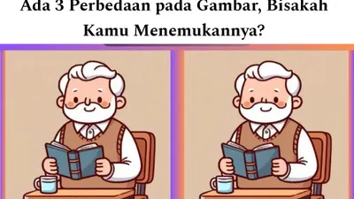 Tes IQ: Ambil Kaca Pembesar dan Temukan 3 Perbedaan pada Gambar Kakek Membaca Buku, Pertajam Keterampilan Observasi!