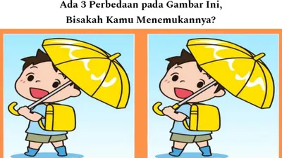 Tes IQ: Ambil Kaca Pembesar! Temukan 3 Perbedaan pada Gambar Siswa Berangkat Sekolah Pakai Payung Ini, Uji Kemampuan Observasimu