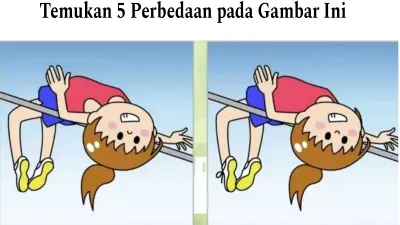 Ada 5 perbedaan pada gambar atlet lompat tinggi, kamu diminta untuk menemukan semua perbedaannya dalam waktu 30 detik.