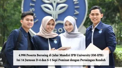 4.998 Peserta Bersaing di Jalur Mandiri IPB University (SM-IPB): Ini 14 Jurusan D-4 dan S-1 Sepi Peminat dengan Persaingan Rendah
