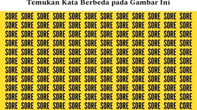 Tes Penglihatan: Coba Temukan Kata &lsquo;CORE&rsquo; di Antara Kumpulan Kata &lsquo;SORE&rsquo;