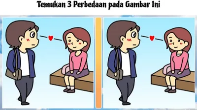 Tes IQ: Mood Sering Naik Turun? Cari 3 Perbedaan Gambar Pria dan Wanita Jatuh Cinta pada Pandangan Pertama, Buktikan Kehebatan Analisa Kamu!