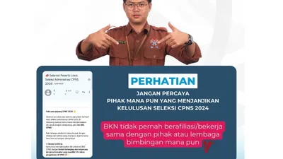 Pihak BKN menegaskan bahwa mereka tidak pernah bekerja sama dengan lembaga bimbingan atau pihak ketiga dalam proses seleksi CPNS.