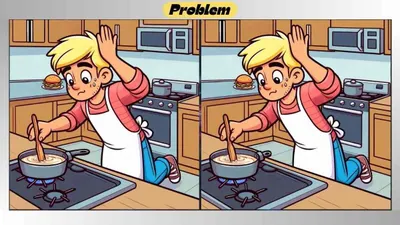 Tes Ilusi Optik: Temukan 3 Perbedaan Gambar Pria yang Sedang Memasak dalam 15 Detik, Tunjukkan Ketajaman Visualmu!