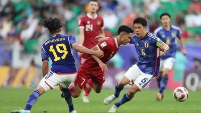 Potret Timnas Indonesia vs Timnas Jepang dalam laga fase grup AFC Asian Cup 2024, pada 24 Januari 2024