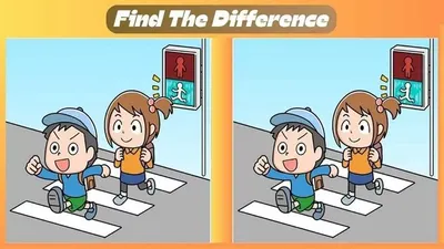 Tes IQ: Latih Dirimu! Temukan 3 Perbedaan pada Gambar Anak yang Sedang Menyeberang Jalan Ini!