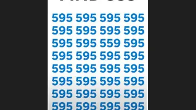 Tes Ilusi Optik: Sedang Tidak Fokus? Coba Latih dengan Menemukan Angka Berbeda dari Deretan 595 dalam 5 Detik!  