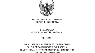 Hasil SKD CPNS 2024 Sudah Diumumkan! Formasi Kemhan Banyak yang Kosong karena TL, Ini Jumlah Link Daftar Kelulusan Peserta