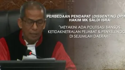 Mahkamah Konstitusi (MK) telah memutuskan untuk menolak semua gugatan yang diajukan oleh pasangan 01 dan 03.