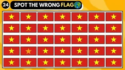 Level dari Tes IQ ini cukup mudah, kamu akan diberi waktu 10 detik untuk menemukan mana bendera yang salah.