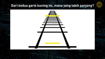 Tes Ilusi Optik: Mana Garis Kuning yang Lebih Panjang? Jawab dalam 5 Detik!