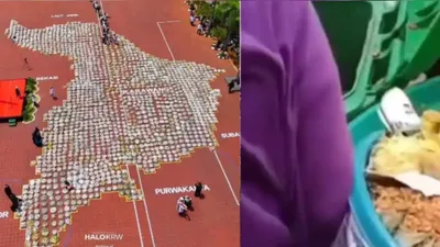 Viral! Karawang Pecahkan Rekor MURI Nasi Tumpeng Terbanyak, Tapi Setelah Selesai Banyak yang Dibuang