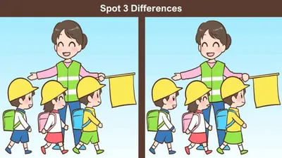 Tes IQ: Pertajam Fokus dan Temukan 3 Perbedaan pada Gambar Anak-anak Sedang Menyeberang Ini, Kerahkan Kemampuan Observasimu