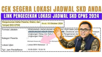 Tanggal dan lokasi ujian SKD CPNS tahun 2024 yang tertulis di kartu ujian peserta