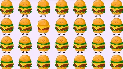 Tes Penglihatan: Coba Temukan Satu Burger yang Berbeda pada Gambar Ini