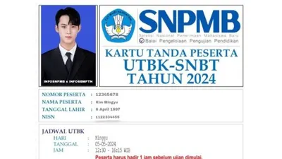 Ilustrasi. Kartu Tanda Peserta UTBK SNBT 2024