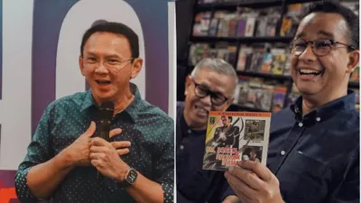 Kolase Foto Ahok dan Anies Baswedan