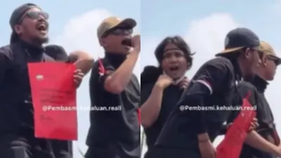 Sejumlah komika Tanah Air ikut dalam aksi demonstrasi di Gedung DPR RI, Kamis (22/8/2024)