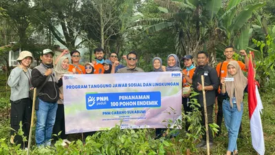 Rayakan HUT ke-25, PNM Cabang Sukabumi Tanam 100 Pohon Endemik