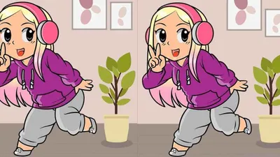 Tes IQ: Tantang Dirimu dengan Menemukan 3 Perbedaan pada Gambar Perempuan Pakai Earphone Ini, Bisa?