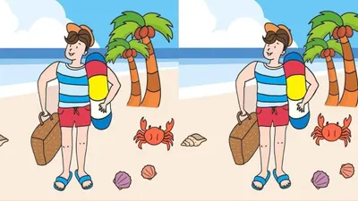 Tes Penglihatan: Bisakah Kamu Temukan 3 Perbedaan Gambar Orang Berdiri di Pinggir Pantai