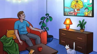 Tes IQ: Jika Kamu Benar-benar Jenius, Temukan Kesalahan pada Gambar Pria Bersantai di Ruang Keluarga dalam Waktu 5 Detik!