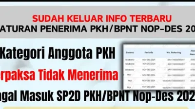 Catat! Ini 7 Kategori KPM yang Tidak Lagi Dapat Bantuan Sosial PKH atau BPNT di Akhir Tahun 2024