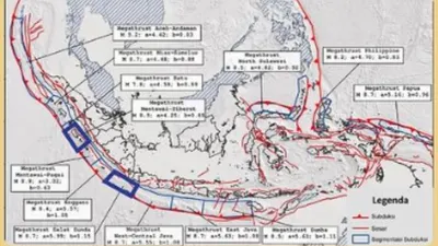 Ada 13 titik zona megathrust di Indonesia dan sekitarnya.