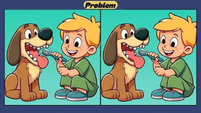 Kamu akan diberikan dua gambar anjing dan anak laki-laki yang terlihat identik, tugasmu menemukan 3 perbedaan&nbsp;dari&nbsp;tes penglihatan ini.