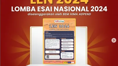 Terdapat jadwal dan persyaratan untuk Lomba Esai Nasional 2024 yang diadakan BEM HIMA Administrasi Pendidikan UPI.
