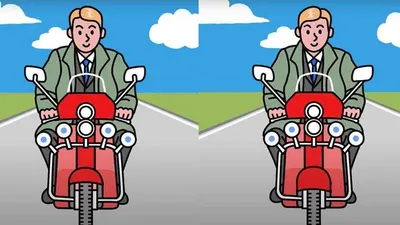 Tes Penglihatan: Yakin Memiliki Kemampuan Pengamatan yang Baik? Coba Temukan 3 Perbedaan pada Pria yang Sedang Naik Motor Ini
