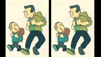 Tes IQ: Temukan 3 Perbedaan pada Gambar Pasangan Ayah Anak Ini