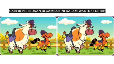 Tes IQ: Cari 10 Perbedaan pada Gambar Kuda dan Sapi ini Dalam 15 Detik!
