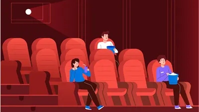 Ilustrasi menonton film di bioskop