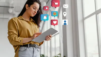 Illustrasi. Bekerja di dunia digital marketing 