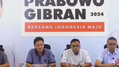 Habiburokhman dalam konferensi pers di Media Center TKN, Jakarta Selatan, Minggu (11/2/2024).