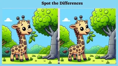 Tes IQ: Konsentrasi Memburuk? Latih dengan Menemukan 3 Perbedaan pada Gambar Jerapah Ini, Yuk Coba!